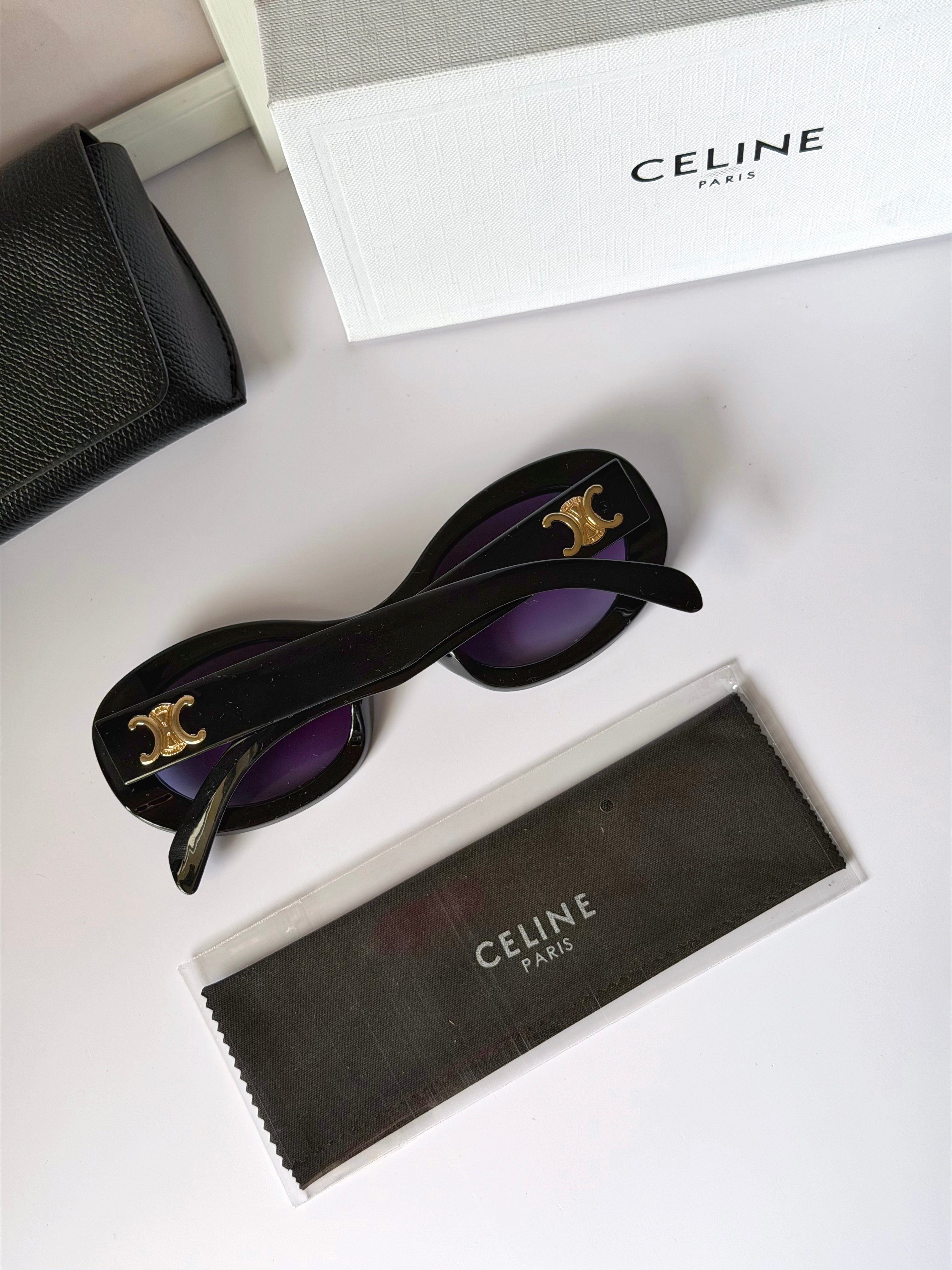 CELINE – Oval | Black & Tigre 🕶️✨
