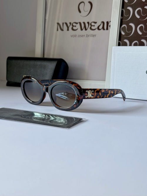 CELINE – Oval | Black & Tigre 🕶️✨
